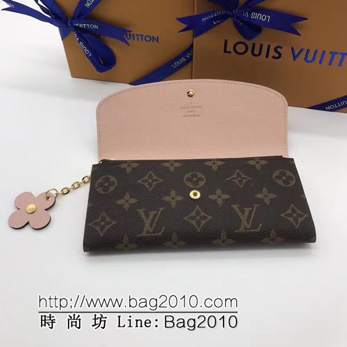 路易威登LV頂級原單 M64202粉色。 路易威登經典Emilie錢夾 時尚而實用 ZY1028